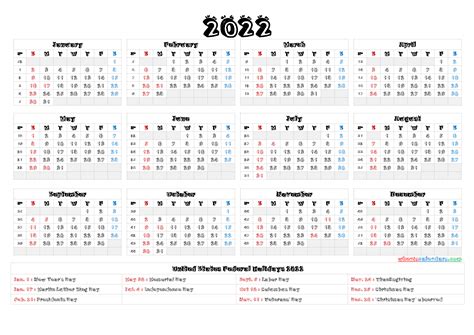2022 Calendar With Week Numbers Printable
