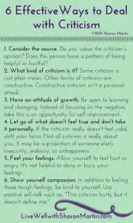 6 Effective Ways To Deal With Criticism Live Well With Sharon Martin