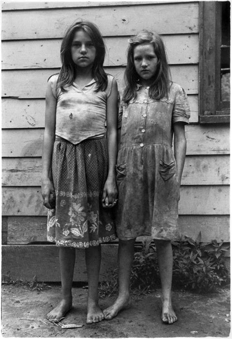 Vintage Photograph Poor Girls In Dirty Clothes Kentucky