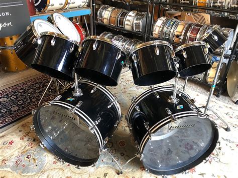 Ludwig Octaplus 1978 Black Vistalite Melodic Toms 11 Pc Drum Reverb