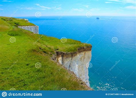Spectacular White Cliffs Of Dover View Kent England Stock Image Image