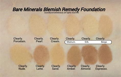 Bare Minerals Foundation Colour Chart Chart Examples