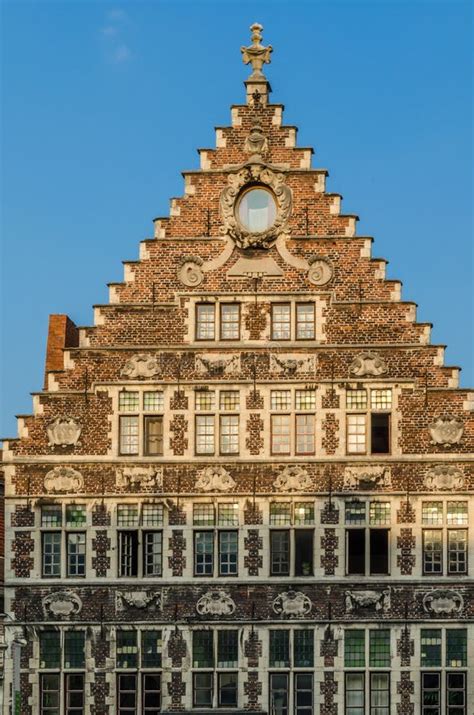 Flemish Architecture In Ghent Belgium Stock Image Image Of Famous