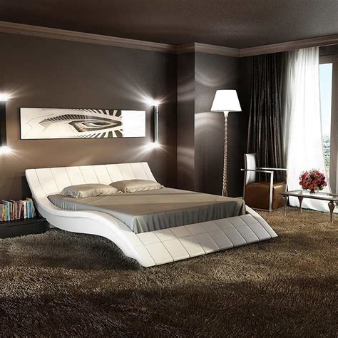 Buy Rosetta Luxury King Size Leather Bed White Online Australia