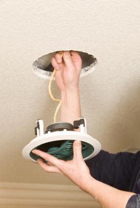 They feature a built in amplifier to the ceiling. How to Install Ceiling Speakers | LoveToKnow