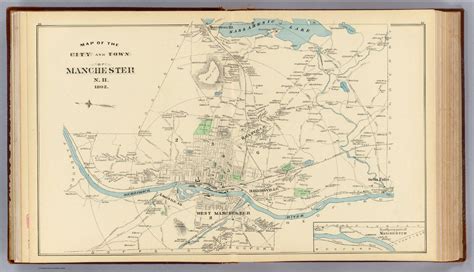 old map of Manchester, NH | Manchester map, Manchester nh, Manchester