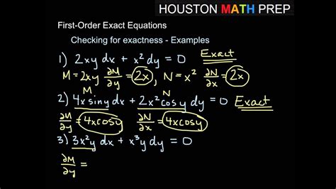 Exact Differential Equations Intro Youtube