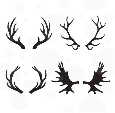 Antlers SVG Set of 4 vectors Cut File for Silhouette and