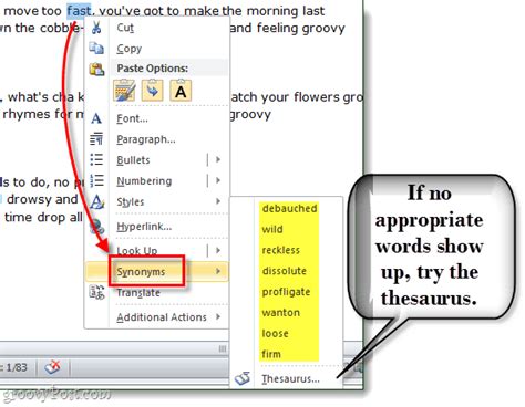 Find useful information for every word or common phrase. Improve Your Writing Using Microsoft Word's Built-in ...