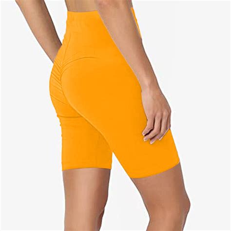 Women Yoga Short Seamless Sport Short Solid Color Mid Thigh Stretch