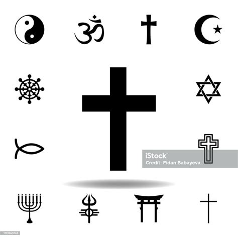 Simbol Agama Ikon Katolik Unsur Ilustrasi Simbol Agama Ikon Tanda Dan