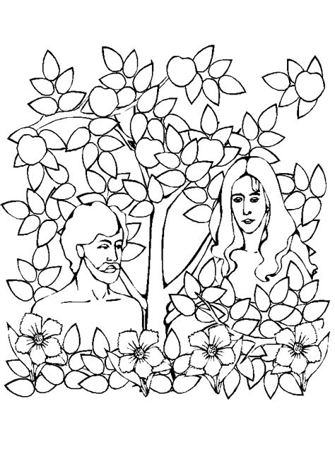 Adam And Eve Coloring Page Free Coloring Pages