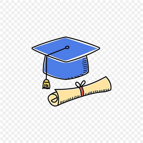 Diploma And Hat Clipart Transparent Png Hd Colorful Hand Drawn Diploma