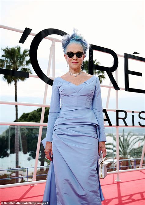 Helen Mirren 77 Debuts New Blue Hair As She Attends Premiere During Cannes Film Festival