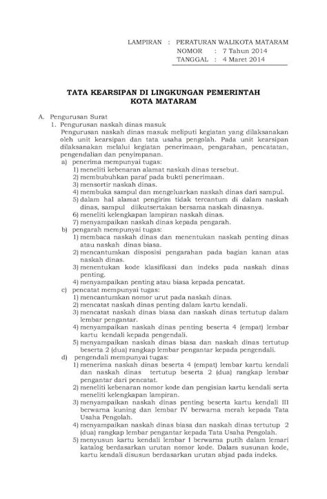 Pdf Tata Kearsipan Di Lingkungan Pemerintah Kota Mataram · 2018 7 5
