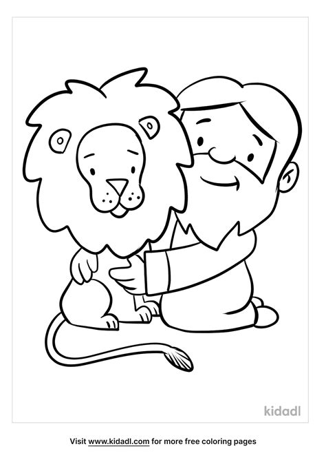√ Daniel And The Lions Den Coloring Page Printable Pin On Sunday