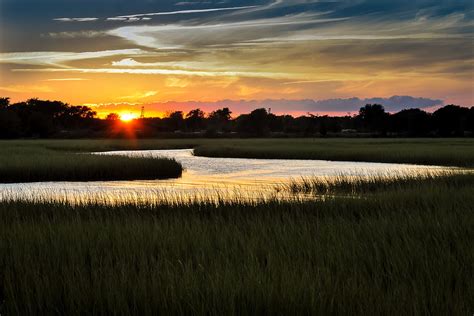 Sunset Over The Marsh Photograph