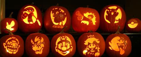 Video Game Jack O Lanterns Nintendo Halloween Pumpkin Stencils