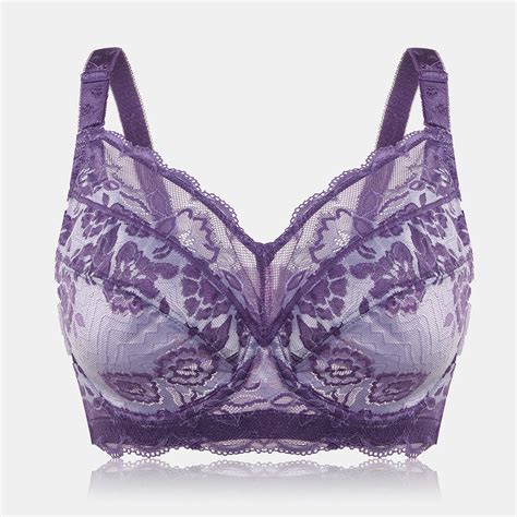 Plus Size Embroidery Full Coverage Adjustable Push Up Bra Sale