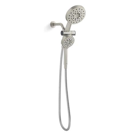 Kohler Viron 3 Spray Patterns 6 In Wall Mount Dual Showerhead And Handshower In Vibrant Brushed