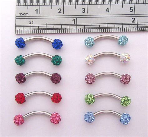 Surgical Steel Barbells Crystal Balls Vch Clit Hood Piercing Gauge G Choose Ebay