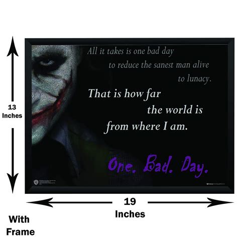 Happy Tmart Joker All It Takes Is One Bad Day Quote Poster Wb