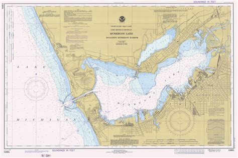 Lake Michigan Muskegon Harbor Map 1978 Hullspeed Designs