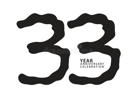 33 Year Anniversary Celebration Black Color Logotype Vector 33 Number