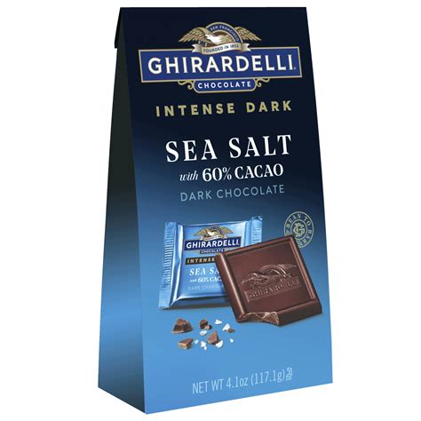 Ghirardelli Intense Dark Chocolate Squares Sea Salt 60 Cacao 41 Oz