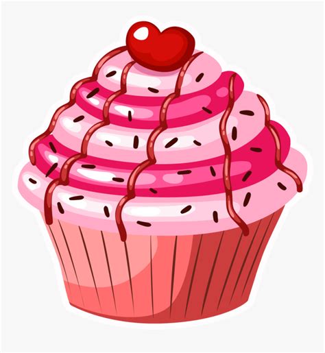 Oversized Cupcake Birthday Small Cake Cartoon Hd Png Download