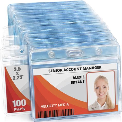 Badge Holders Office Products Identification Badges And Supplies 100 Pcs