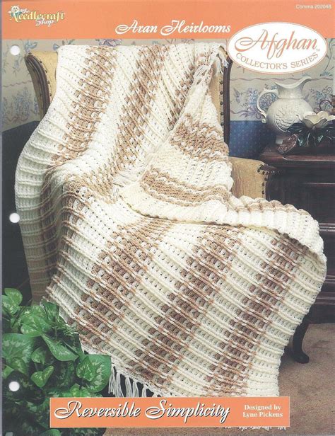 Reversible Simplicity~aran Heirloom Afghan Crochet Pattern Afghans