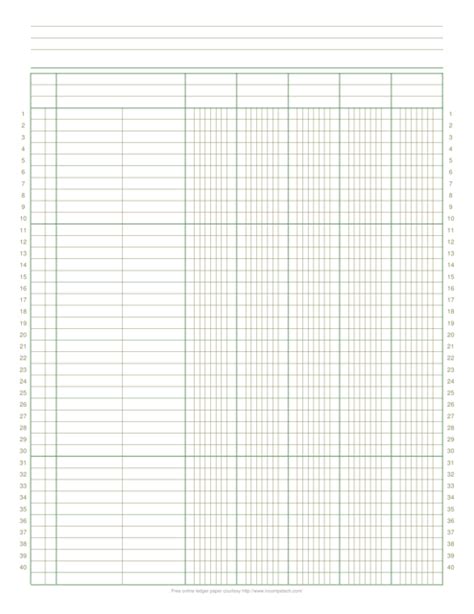 Printable Accounting Ledger Paper Template Ledger Paper Template 7