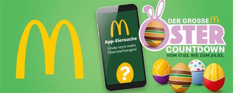 Februar wieder bei mcdonald's der beliebte oster. McDonalds': Der große Oster Countdown mit Mega-Coupons