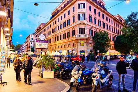 Streets Of Rome Are Full Of Traffic And People Throughout The Day In
