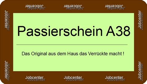 Wir möchten gern den passierschein a 38. Heiko Dorf on Twitter: "#Passierschein A38 - Das Original ...