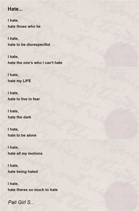 78 Hatred Poetry
