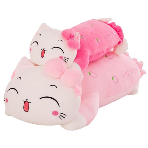 45 100cm 4 Styles Pink Cat Stuffed Plush Pillows Sleeping Cat Pillows