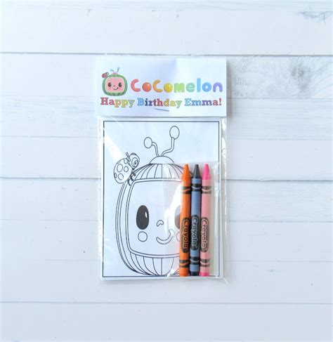 Inspired Cocomelon Mini Coloring Pages And Crayons Birthday Etsy