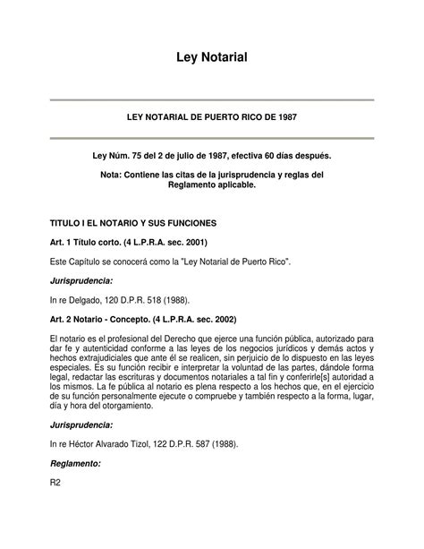 Ley Notarial De Puerto Rico By Colegio De Notarios De Puerto Rico Issuu