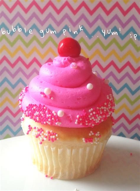 Bubble Gum Pinkflavored Cupcakesw A Bubblegum On Top Cupcake