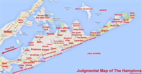 The fastest journey normally takes 2h 29m. JUDGMENTAL MAPS: The Hamptons, NY by Anonymous Copr. 2014...