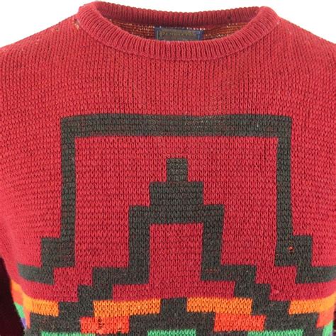 Vintage 80s Pendleton Southwestern Virgin Wool Sweater Mens Xl The