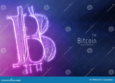 Vector Green Bitcoin Symbol Constructed With Growing Lines Bitcoin