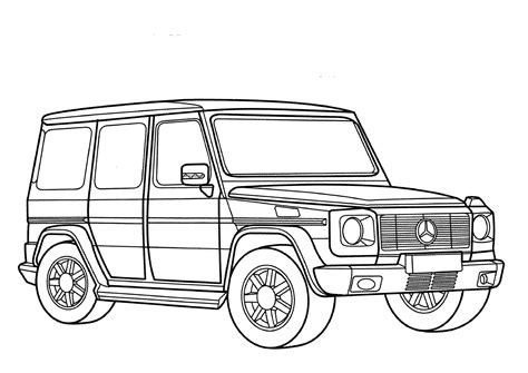 G Wagon Silhouette Cars Coloring Pages Mercedes G Class Coloring Pages
