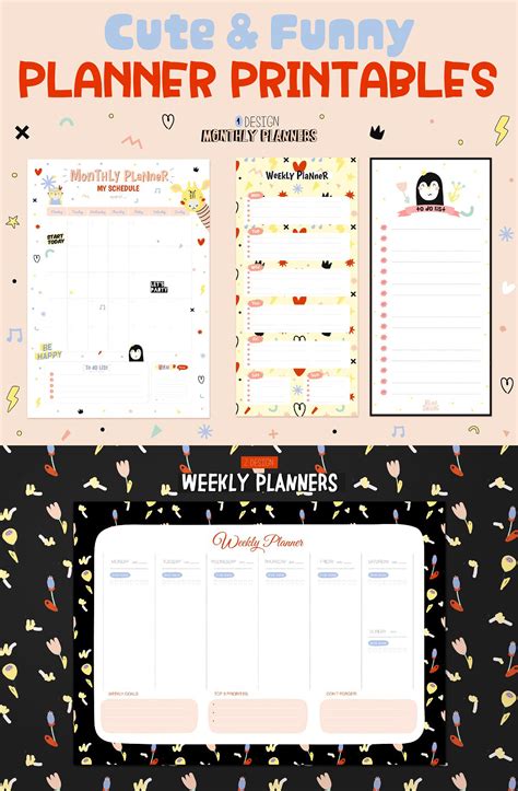 Cute & Funny Planner Templates/ Planner Printables | Printable planner, Planner templates, Planner