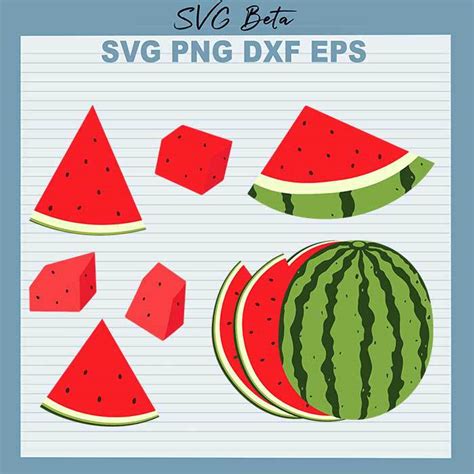 Watermelon Slice Svg Watermelon Svg Bundle Svg Summer Fruit Svg Cut