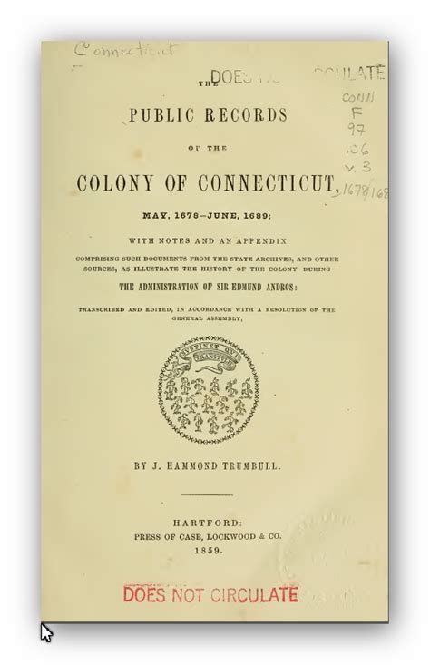 Public Records Of The Colony Of Connecticut 1636 1776 Genealogy In 3