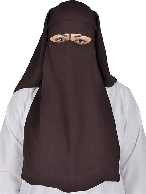 Brown Xl Long Saudi Layered Niqab Niqabs Nikab Naqaab 3 Layers Burqa Hijab Hijab