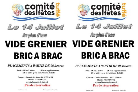 Vide Grenier Bric à Brac Du 14 Juillet Tuffé Val De La Chéronne 72160 14 Juillet 2023